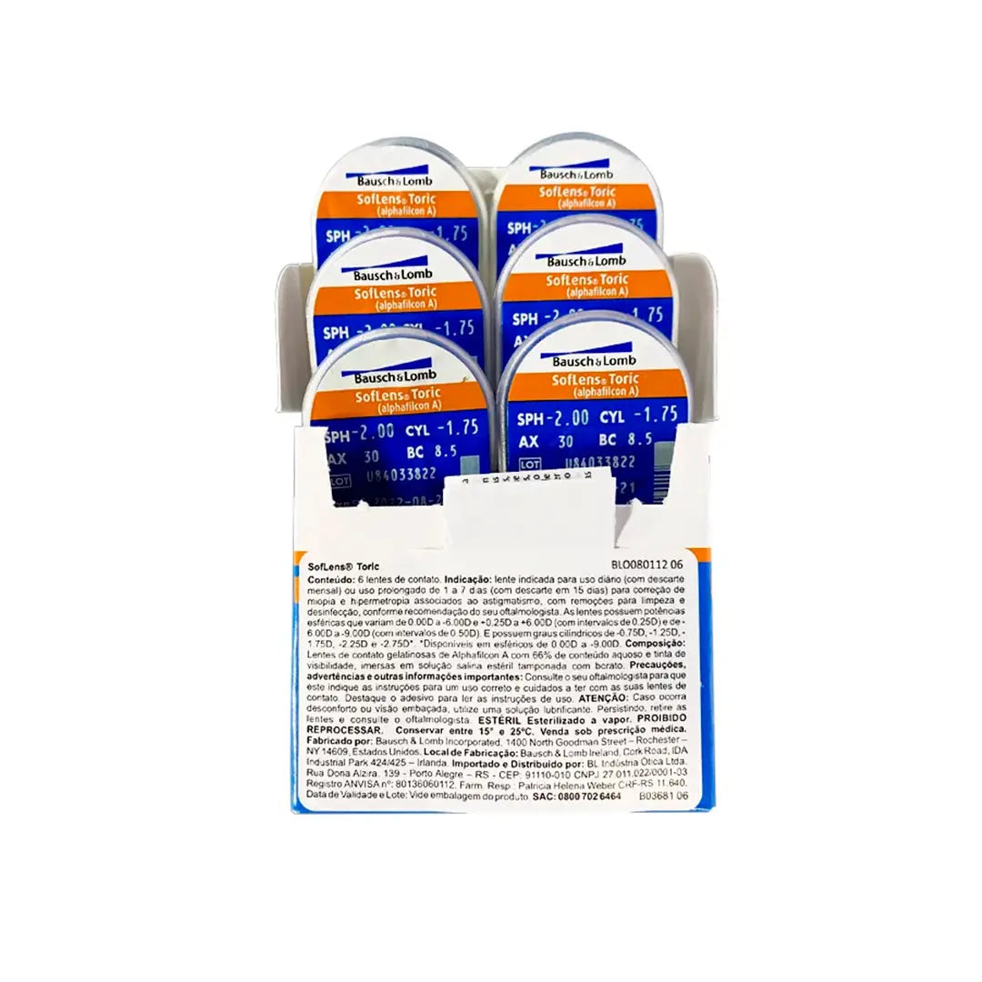 Lentes de Contato Soflens Toric Bausch Mensal - Euglasses Ótica Online