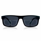 Euglasses Lockus matte black rectangular TR90 sunglasses with polarized UV400 lenses and subtle metal detail.