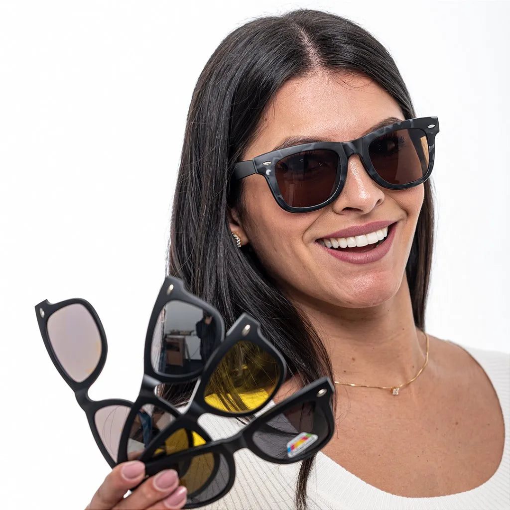 Óculos Clip-on Harper (5 Lentes) - Euglasses - Sua Ótica Pessoal Online